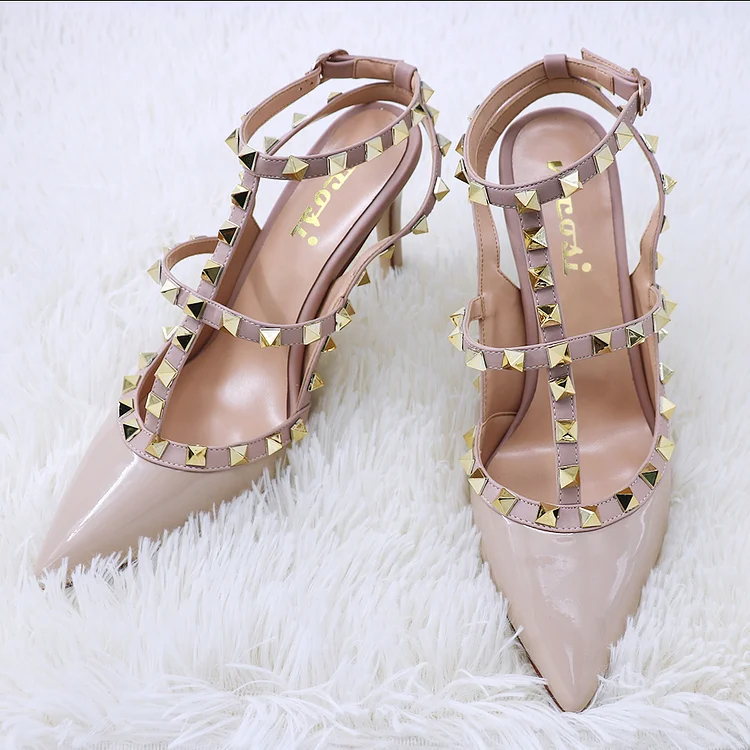 3.94" Mid Heel Classic Rivets Sandals VOCOSI VOCOSI