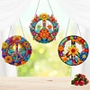 (US Local)3Pcs Flowers 5D DIY Diamond Painting Hanging Pendant Rhinestone Art Decorations