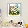 Daisy Fence-18CT Stamped Cross Stitch 25*25cm/9.84*9.84in tapestrymarket