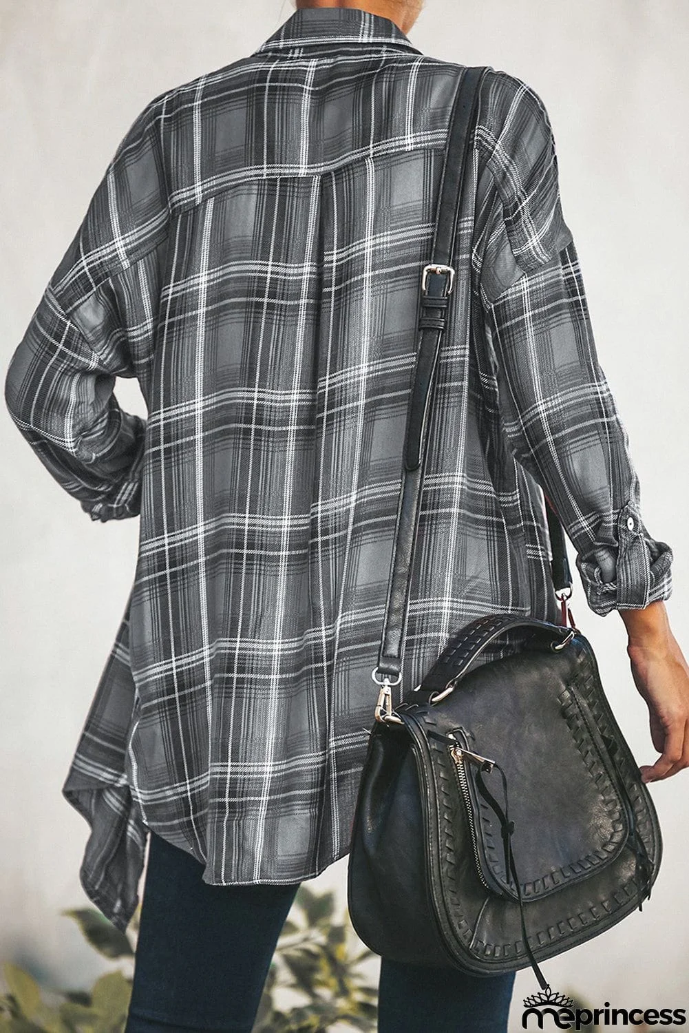 Plaid Drape Cardigan