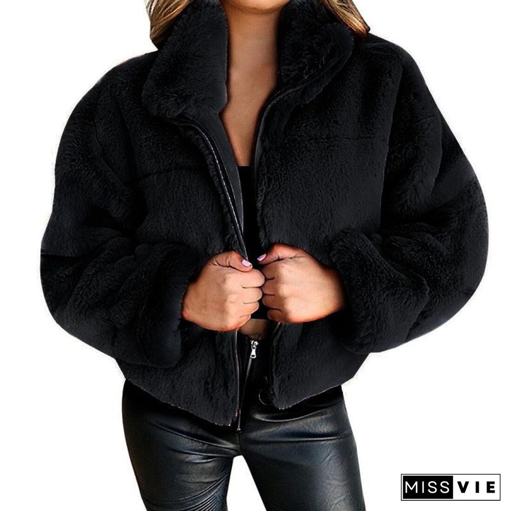 Winter Fleece Sweatershirt Sherpa Fleece Oversized Long Fluffy Autumn Winter Warm Wear Female Y2K Cropped Hoodies Overcoat