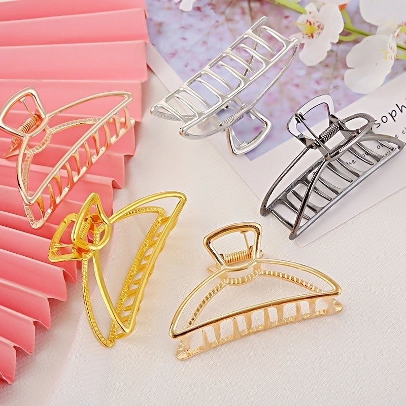 Minimalist Moon Alloy Hollow Out Hair Claws 1 Piece