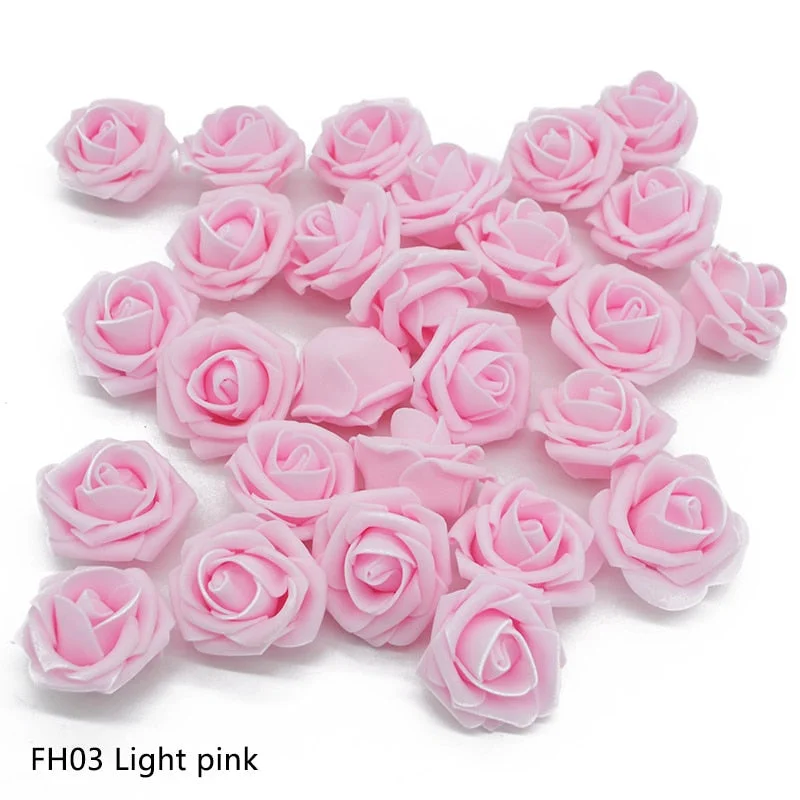 Cheap 20pcs Multicolor Foam Rose Flower Head Artificial Rose Bouquet Handmade Wedding Home Decoration Festive Party scrapbook