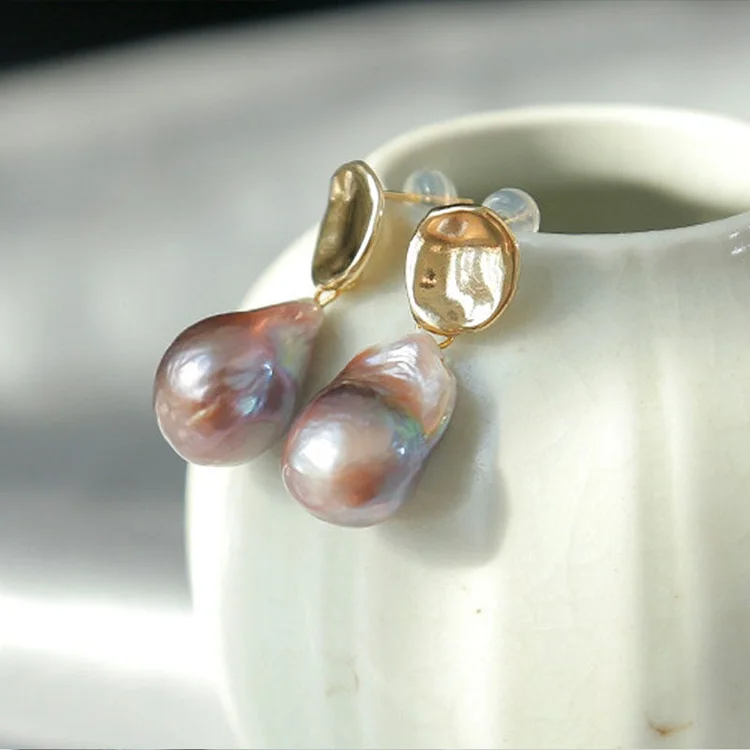 Natural Edison Baroque Pearl Earrings