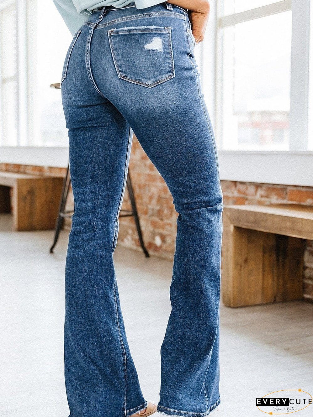 Trendy Flared Leg Jeans