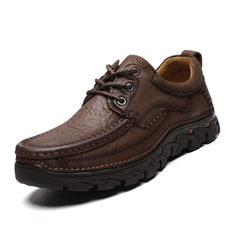 Classic Men Casual Shoes Genuine Leather Lace-Up Male Loafers Shoes Italian Designer Style Handmade Mens Moccasins Shoes 2020
