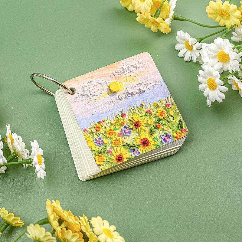 Portable Landscape Oil Painting Blank Paper Loose-leaf Small Size Notebook