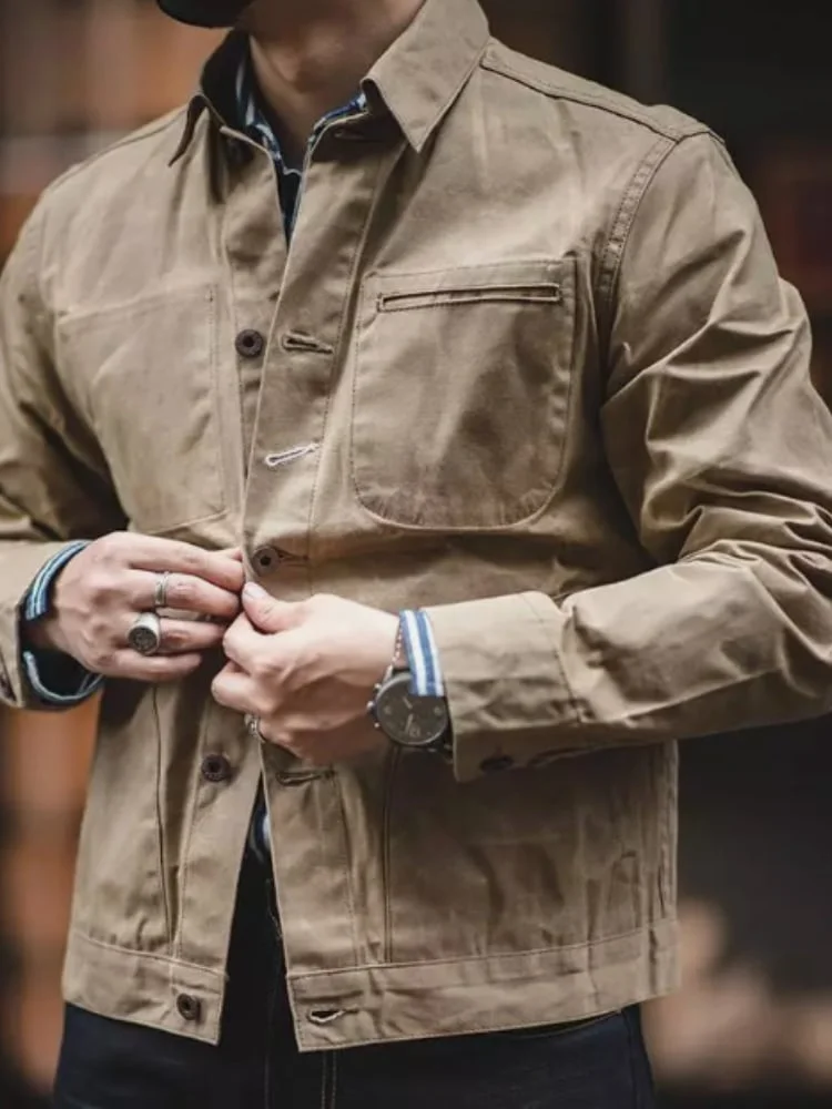 Men's Western Outdoor Vintage Multi-Pocket Jacket