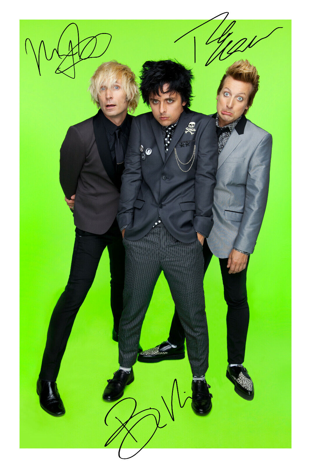 Green Day Band Signed A4 Photo Poster painting Print Autograph Music Billie Joe Armstrong