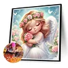 5D diy volle runde bohrer diamant malerei engel mädchen rosa rose kit kunst 30x30cm