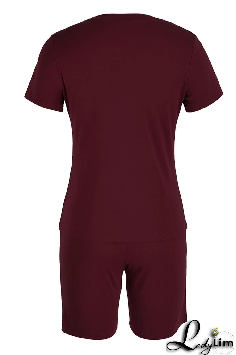 Yellow Casual Print Patchwork O Neck Short Sleeve Two Pieces