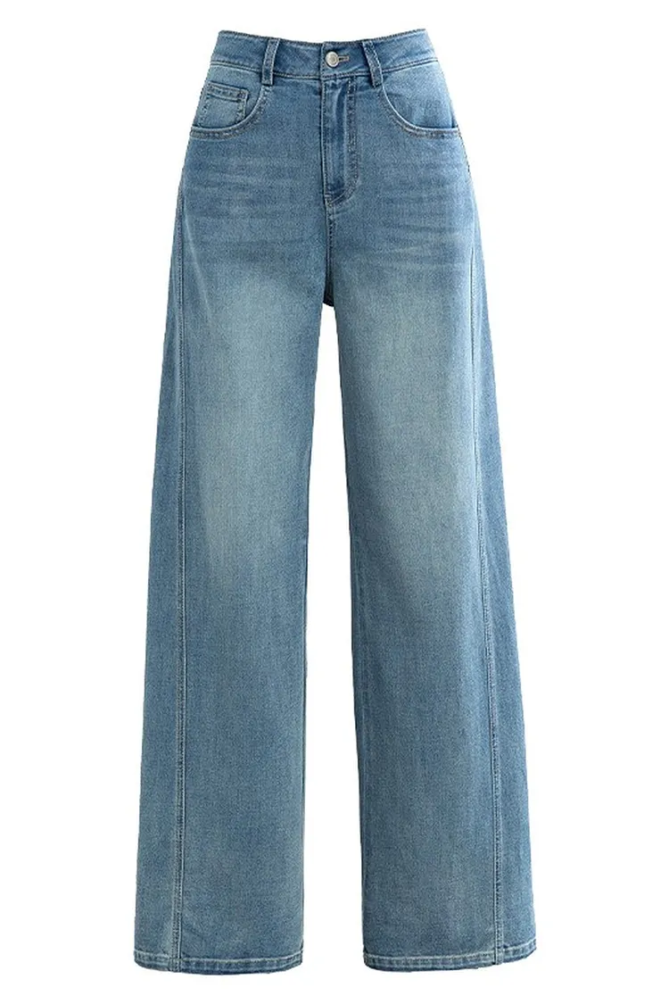 Women's Loose Straight Leg Jeans Flowy Wide Denim Trousers
