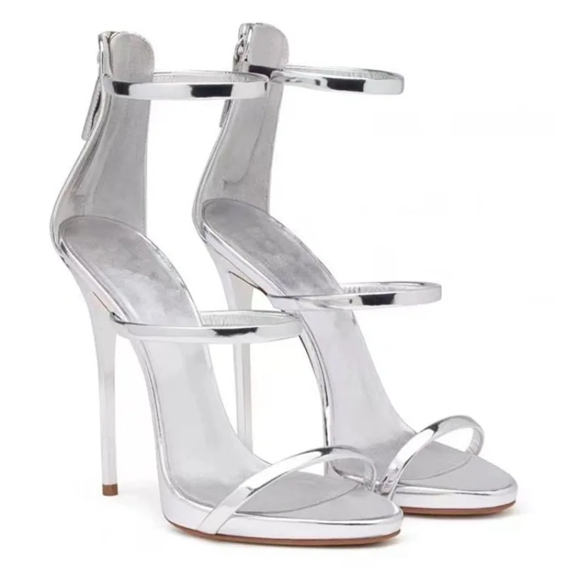 Women's Stiletto Heels Sandals High-quality Zipper Strap Combination High Heels