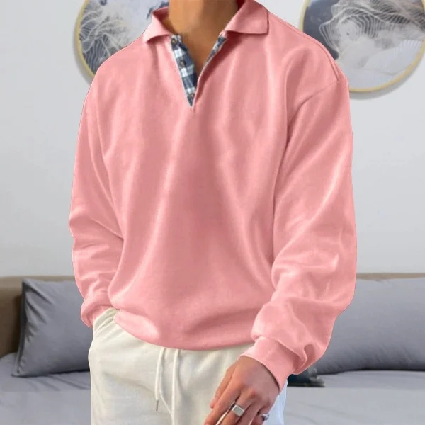 Uveng Uveng Explosion Autumn Long Sleeve V-Neck Men's Clips Loose Wear Men's Clothing
