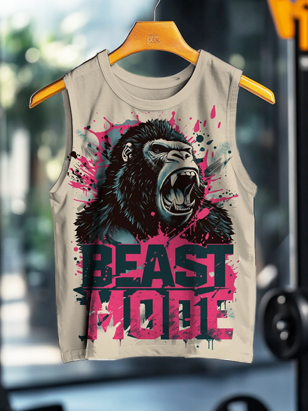 Men's Beast Mode Art Print Tank Top