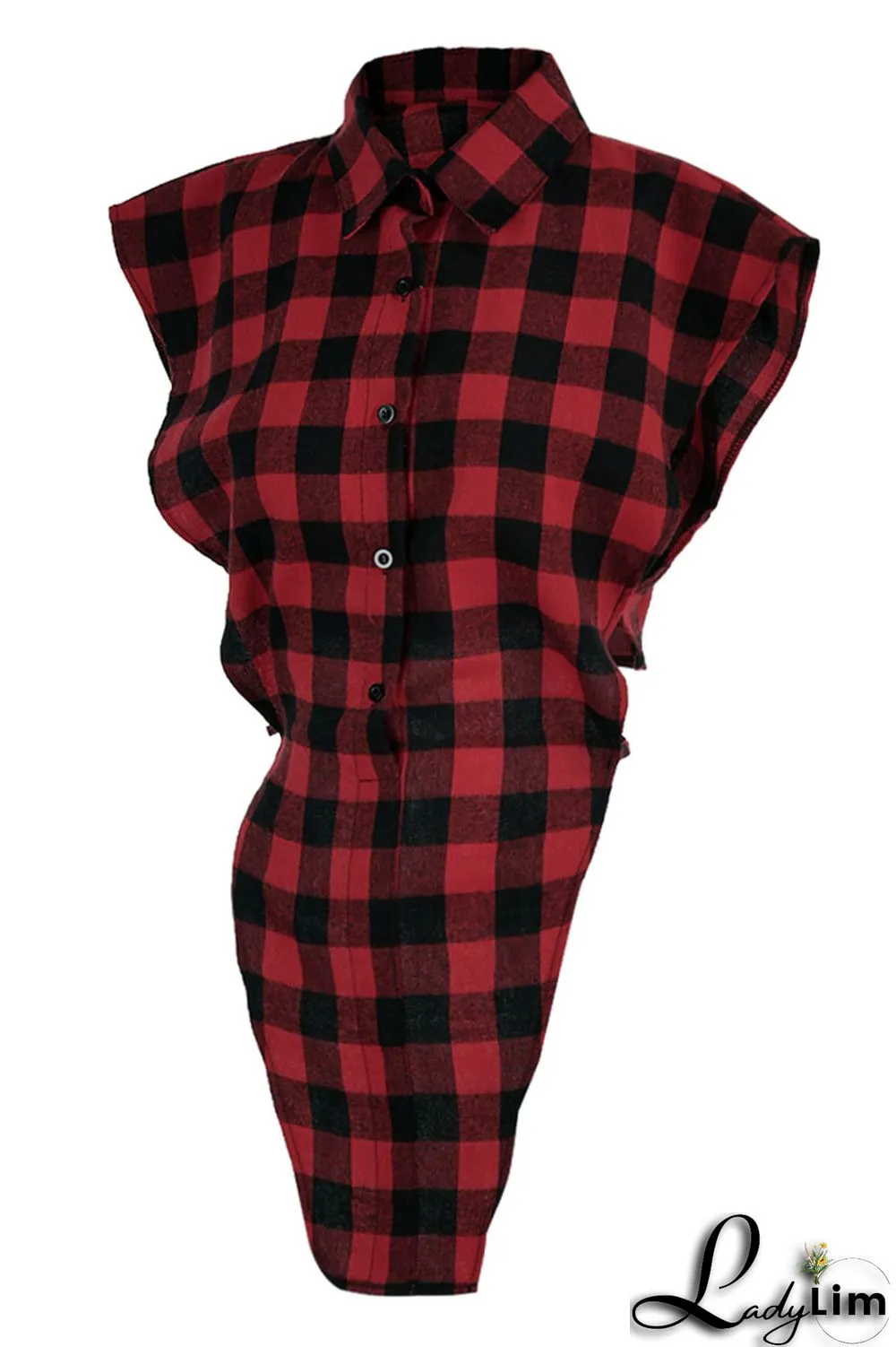 Yellow Casual Street Plaid Print Patchwork Buckle Asymmetrical Turndown Collar Tops