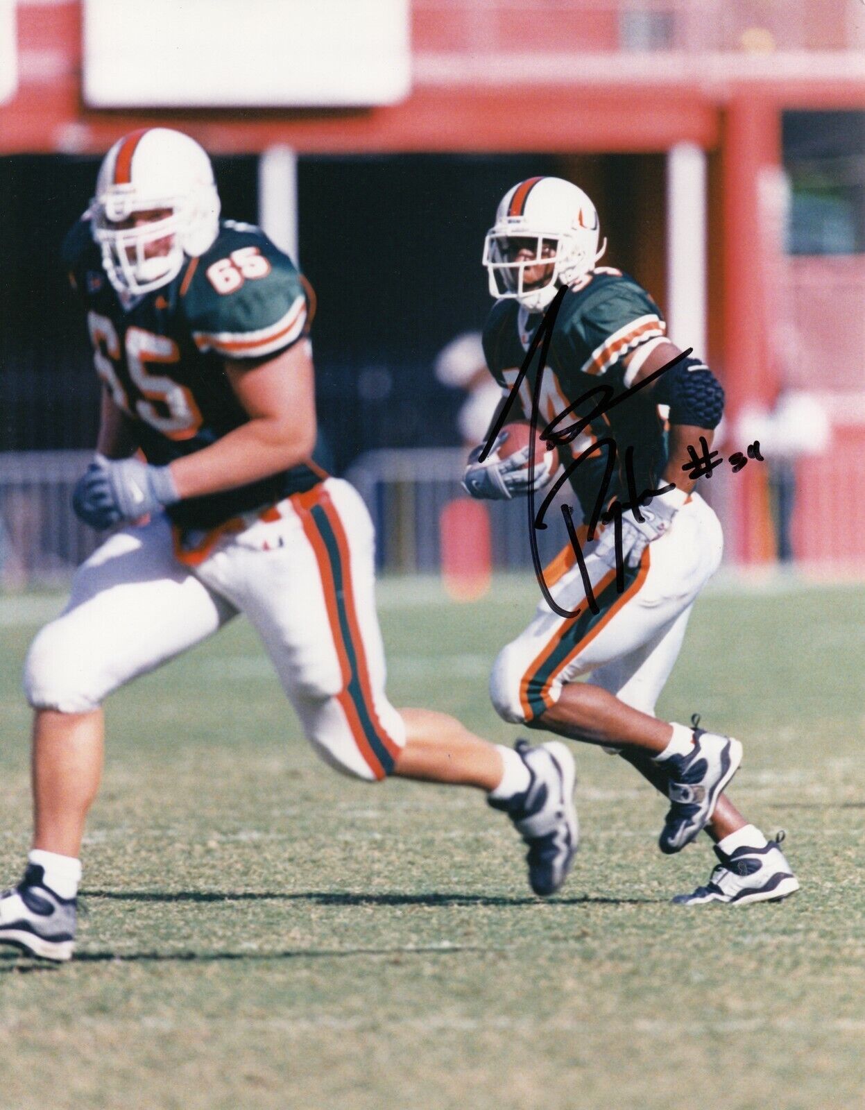 Jarrett Payton #0 8x10 Signed Photo Poster painting w/ COA Miami Hurricanes