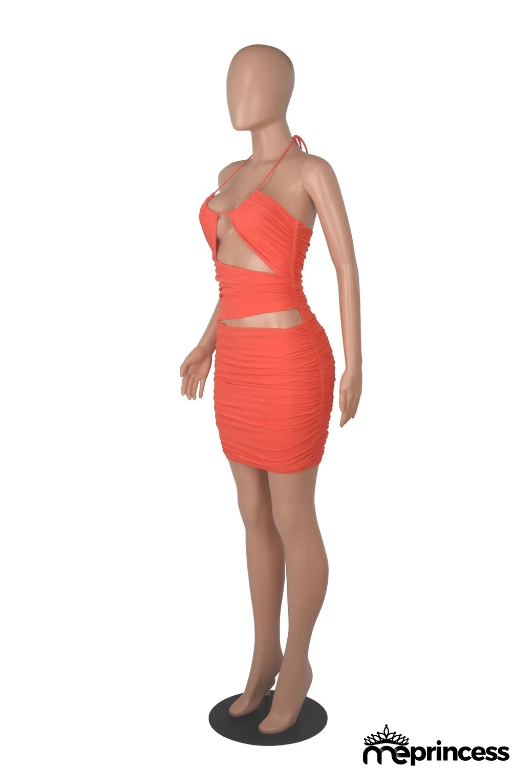 Women Summer Straps Sexy Pleated Backless Bodycon Dress