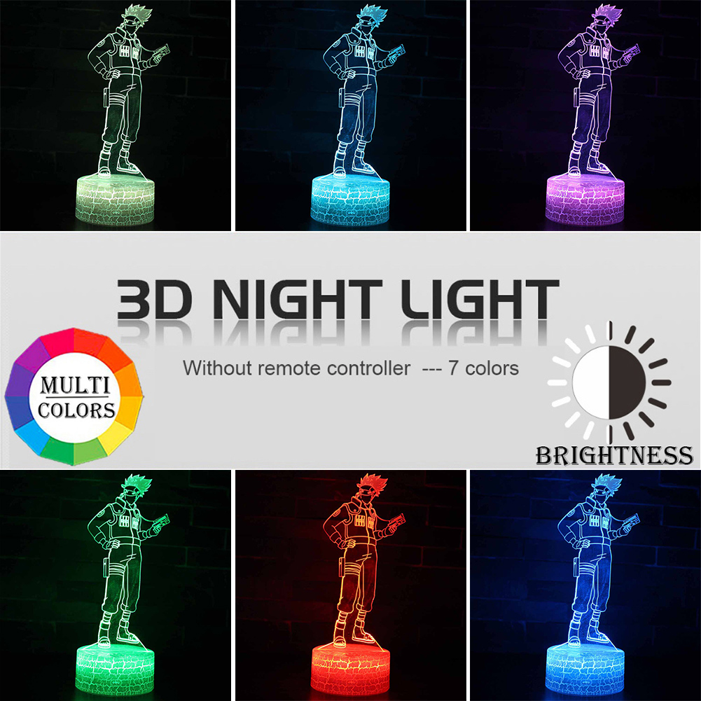 

Anime Character 3D Illusion Night Light Crack Base LED Acrylic Sensor Light, 501 Original