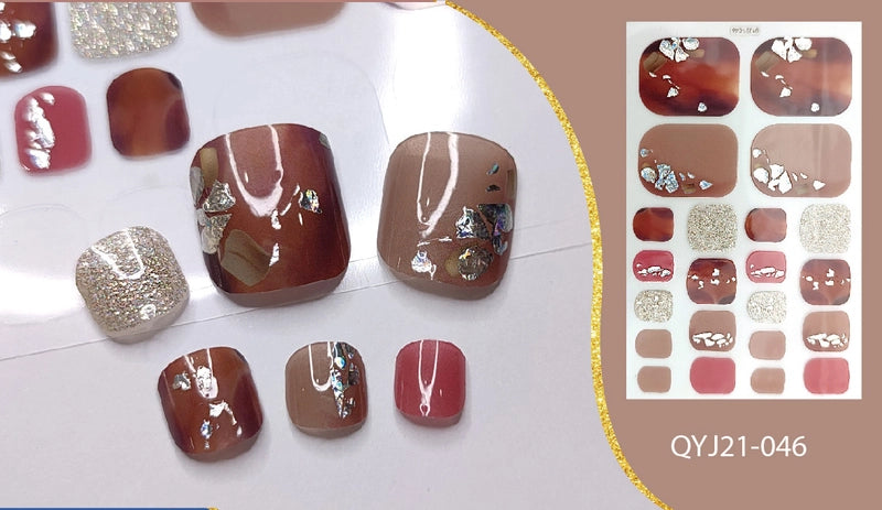 Explosions Foot Nail Stickers Summer Toenail Stickers Bronzing Imitation Diamond Nail Stickers Waterproof Foot Stickers