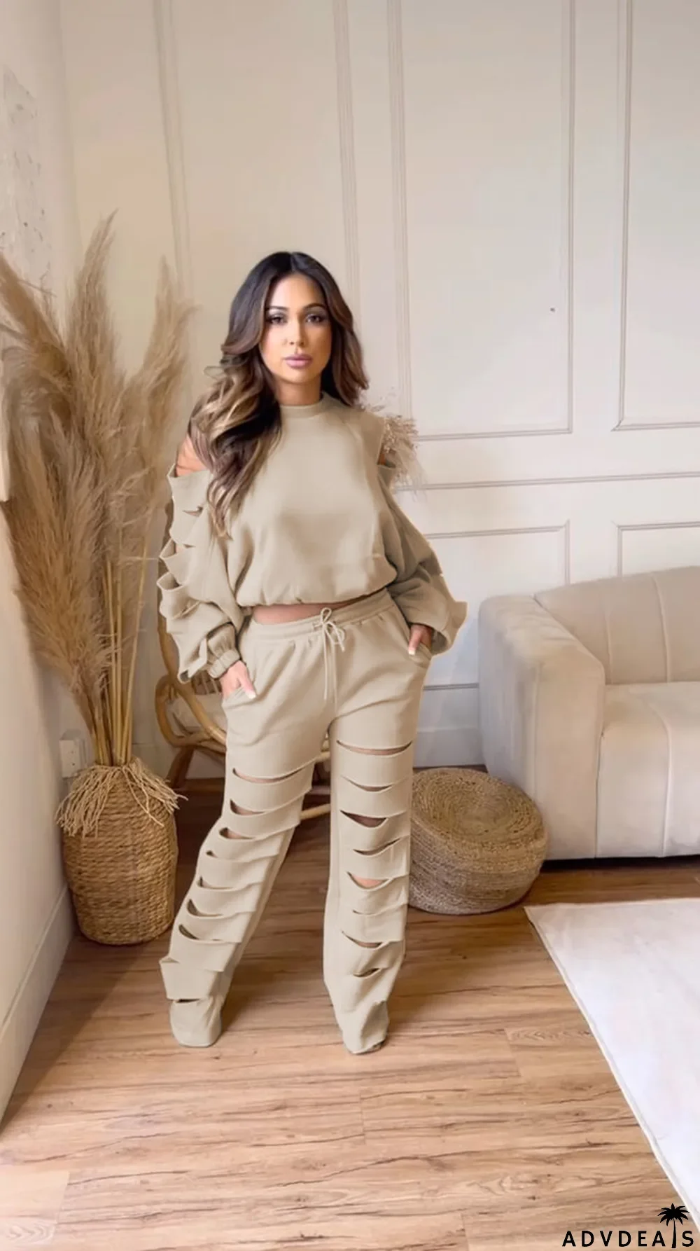 Casual Suit Ripped Fashionable Tracksuit