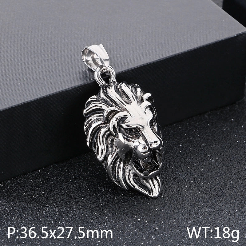 1 Piece 304 Stainless Steel 18K Gold Plated Lion’s Head Pendant