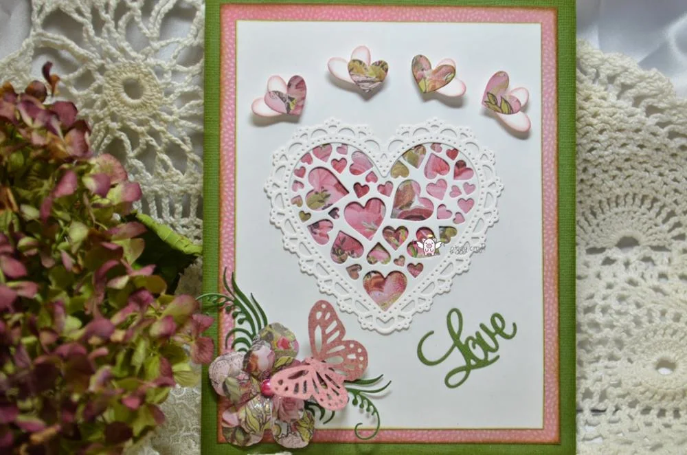 Piggy Craft metal cutting dies cut die mold Heart love decoration Scrapbook paper craft knife mould blade punch stencils dies