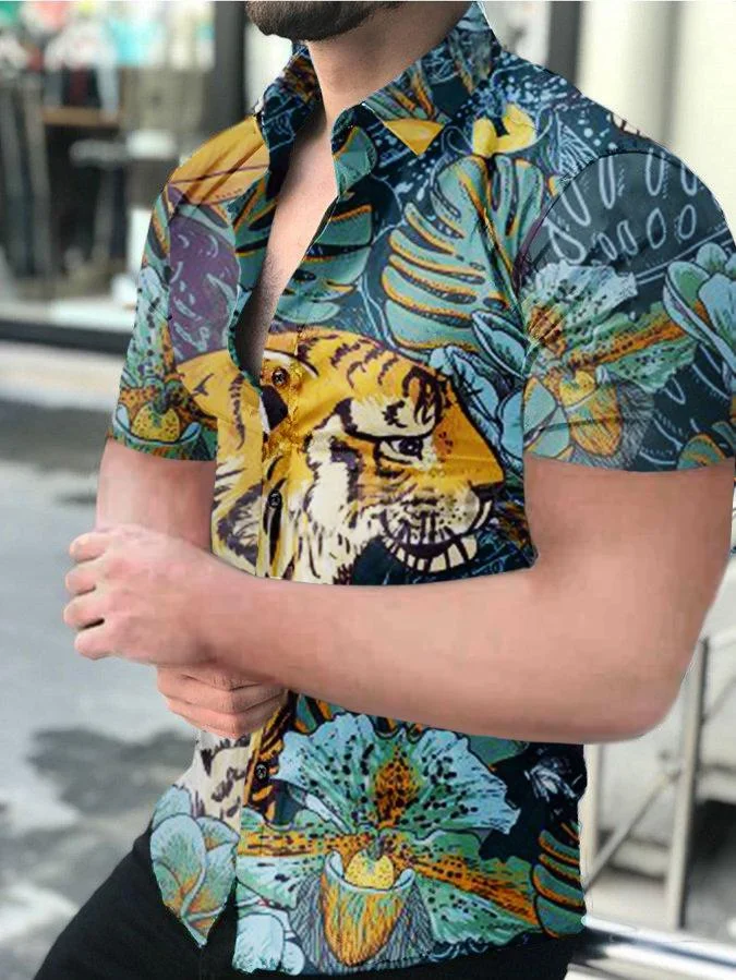 Men's Casual Printed Short-Sleeved Shirt31