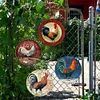 4PCS Rooster - Round Vintage Metal Signs Set - 30*30cm - Garden