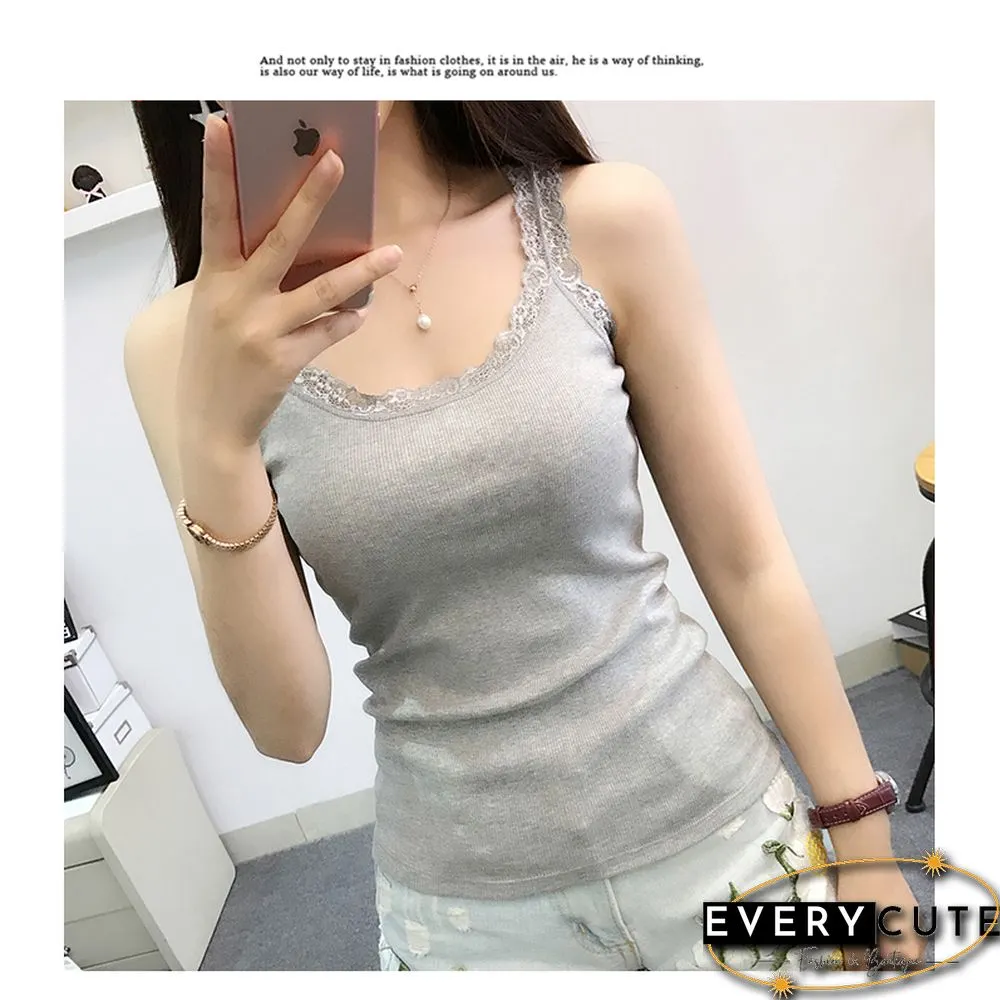 New summer female vest tops in black blue red colors-Women sleeveless tanks top