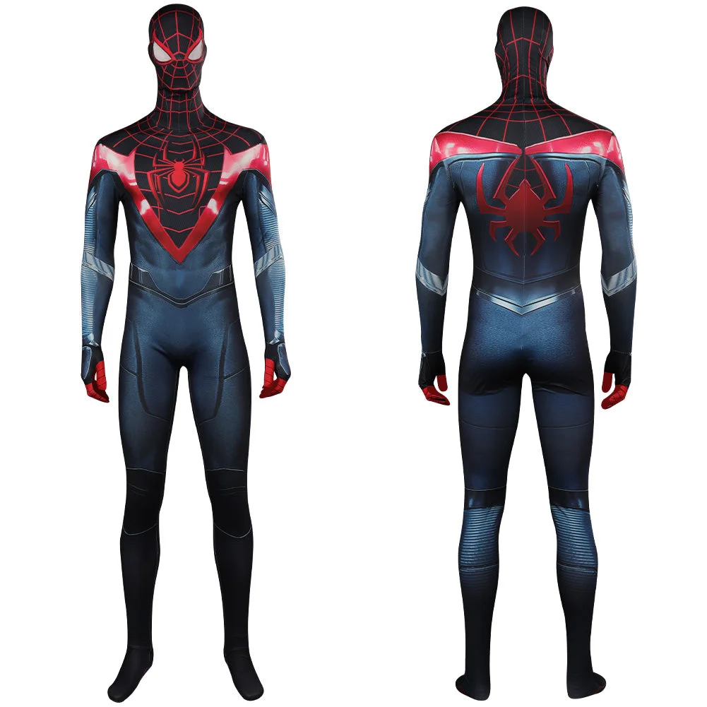Spider-Man Black Wrinkle Jumpsuit Cosplay Costume Outfits Halloween Carnival Party Disguise Suit