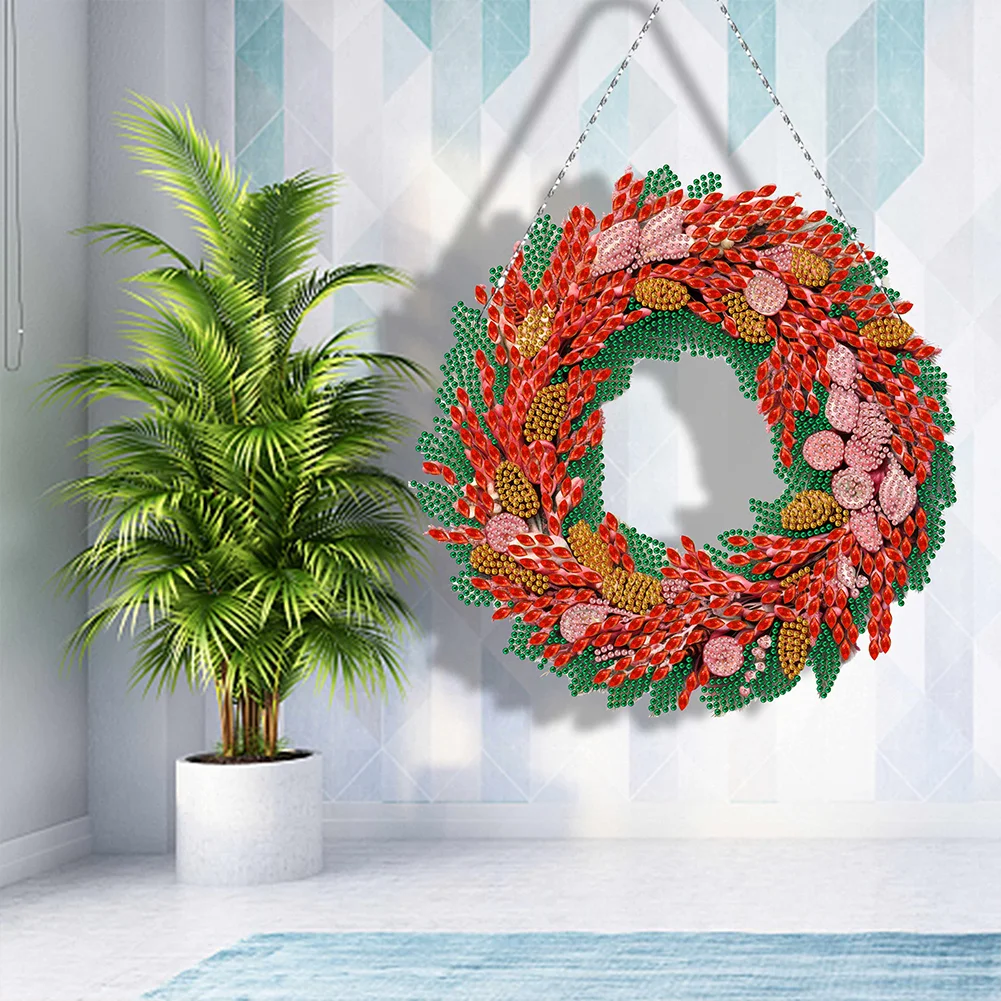 Special Shaped Crystal Painting Wreath Kit DIY Full Drill Garlan(Single Sided)