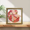 Diamond Painting Special Shaped Drill Roses and Goldfish With Frame(8.46x8.46inch)