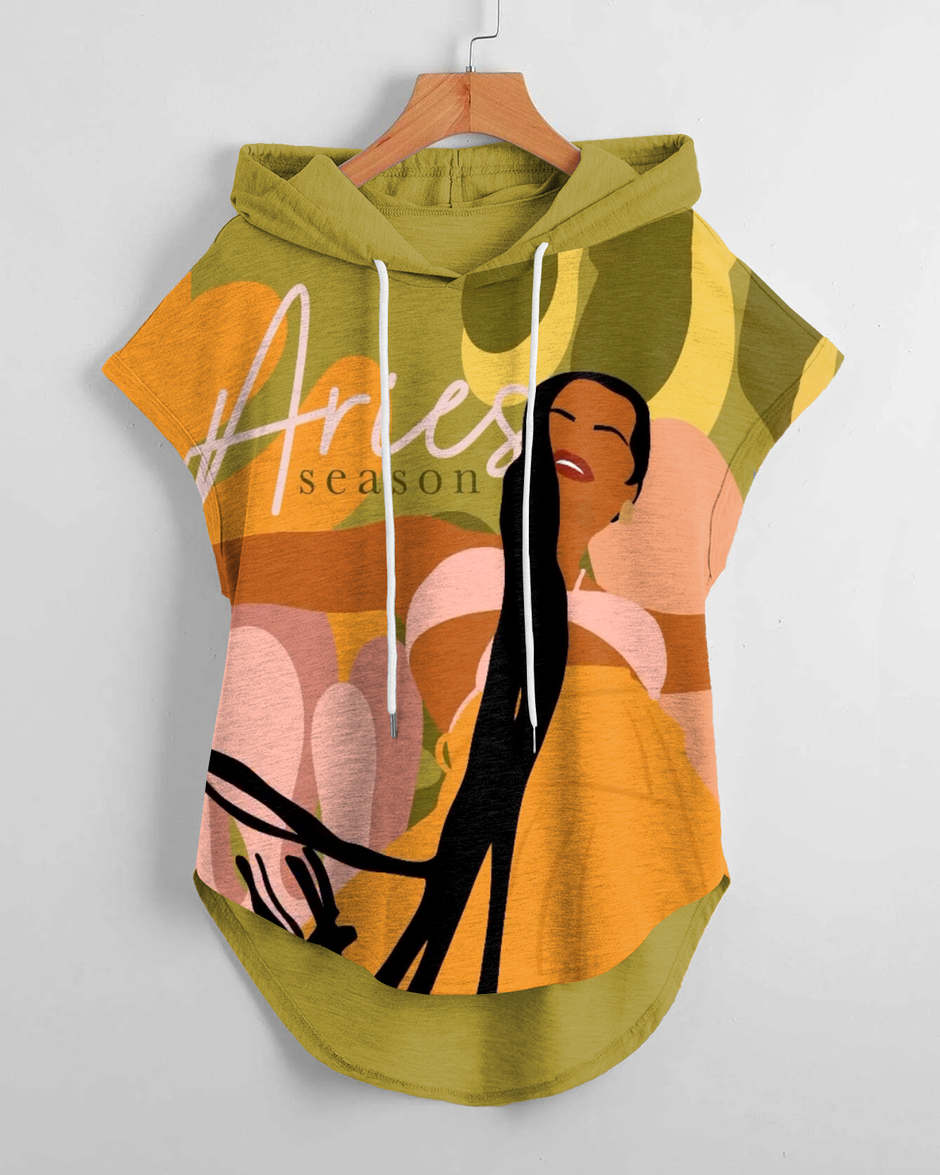 Fave Aries Girlie Drawstring Hooded Tee