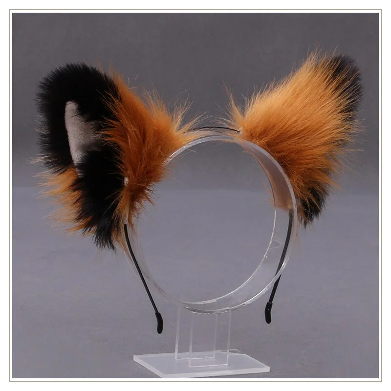 Billionm OJBK Fox Ear Headband Anime Cosplay Beast Ear Wolf Ears Girls Kawaii Handmade Plush Animals Hair Hoop Cute Cat Hair Accessories