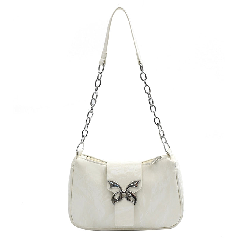 Women’s Medium Pu Leather Solid Color Streetwear Zipper Underarm Bag