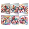 (US Only)6PCS Parrot Pattern DIY Diamond Art Greeting Cards Diamond Art Handmade Cards