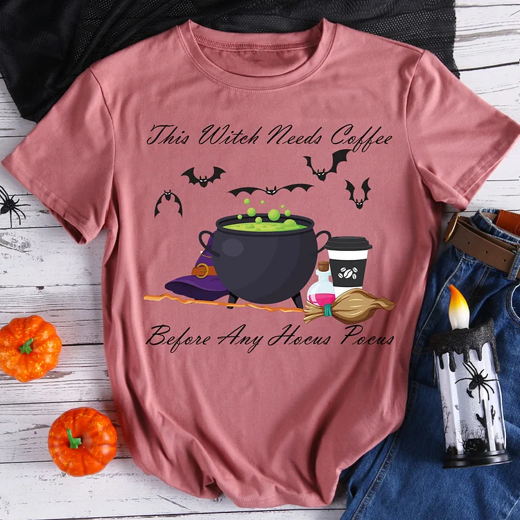 This Witch Needs Coffee Before Any Hocus Pocus T-Shirt-06883