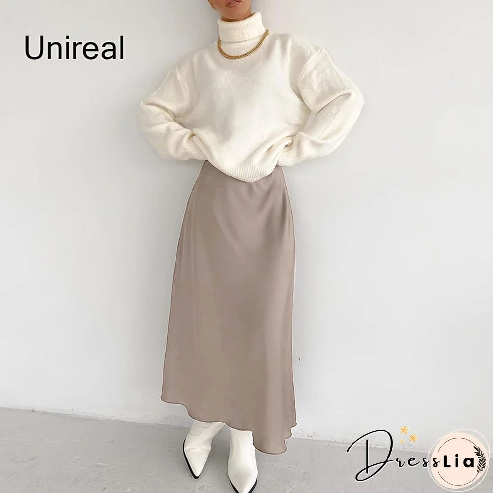 Unireal Summer Women Satin Slip Dress Spaghetti Strap Vintage Green Black Silk Sexy Long Party Dress