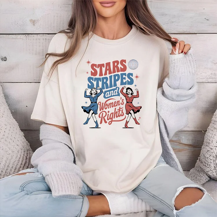 Stars Stripes And Women's Rights Tee, Fourth Of July Merch, Gifts For 4th7, Hoodies For Women