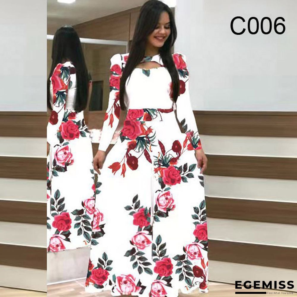 Color Blocking Flower Hip Wrap Dress Short Sleeved Dress Black Dresses | EGEMISS