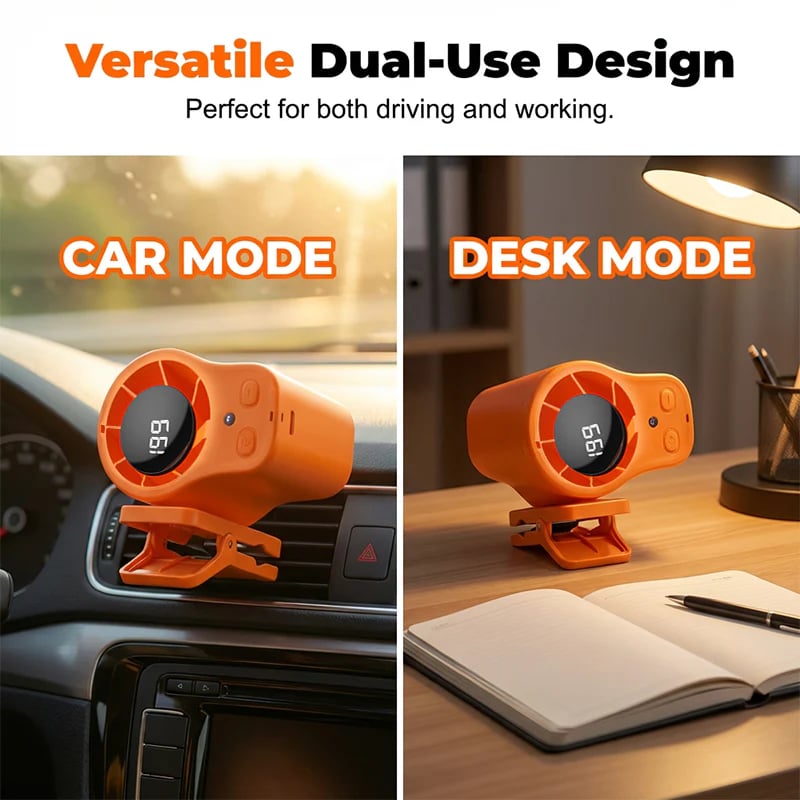 Dual use car and desk fan