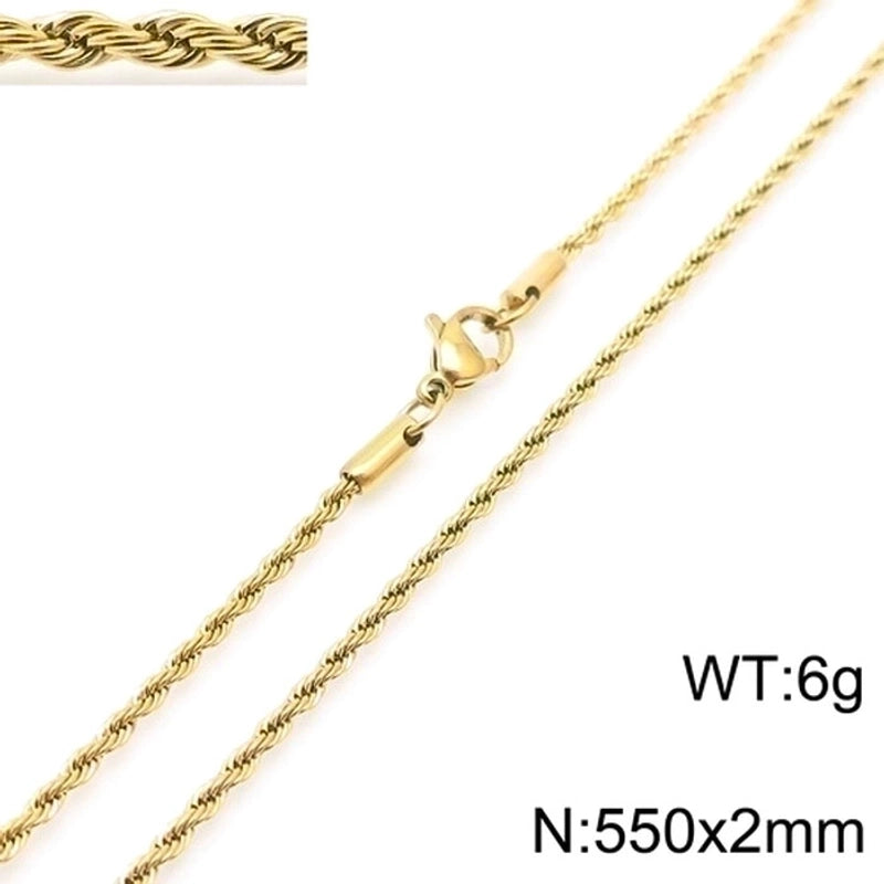 Casual Minimalist Solid Color 304 Stainless Steel 18K Gold Plated Plating Stainless Steel Necklaces