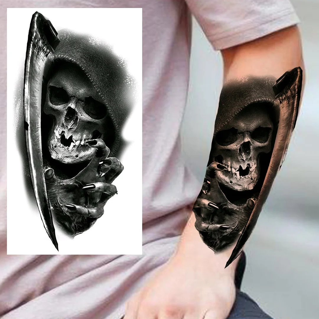 Praying Lion Cross Temporary Tattoos For Men Women Clown Wolf Tiger Flower Compass Fake Tattoo Sticker Forearm Waterproof Tatoos