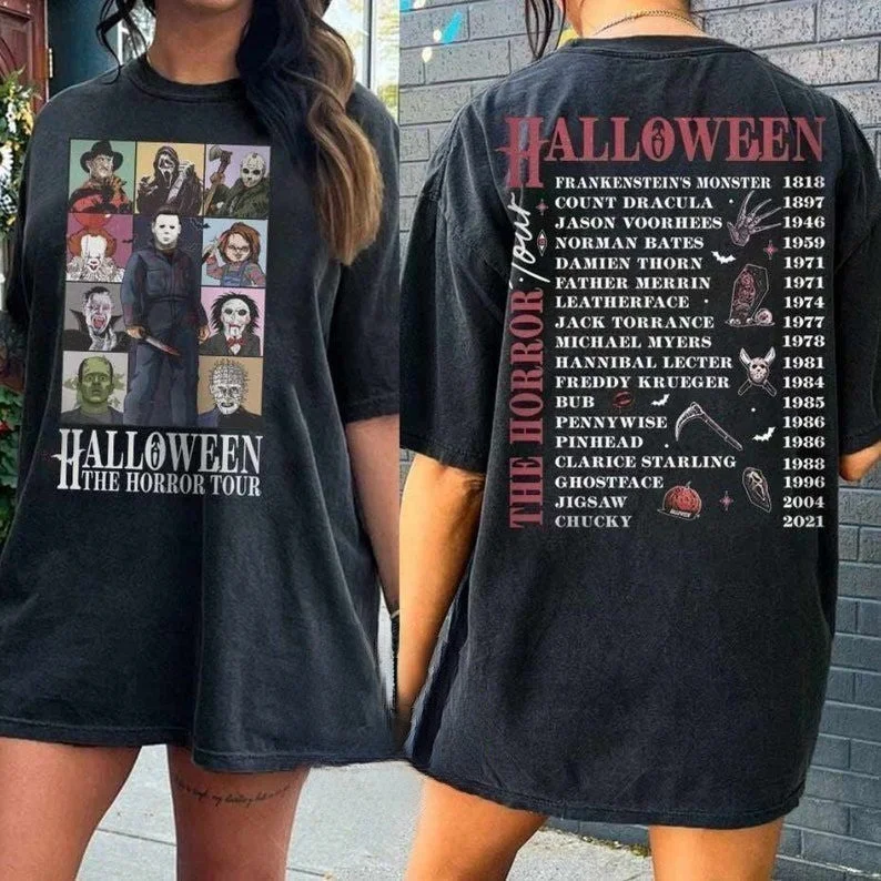 Vintage Halloween Characters The Horror Tour T-shirt