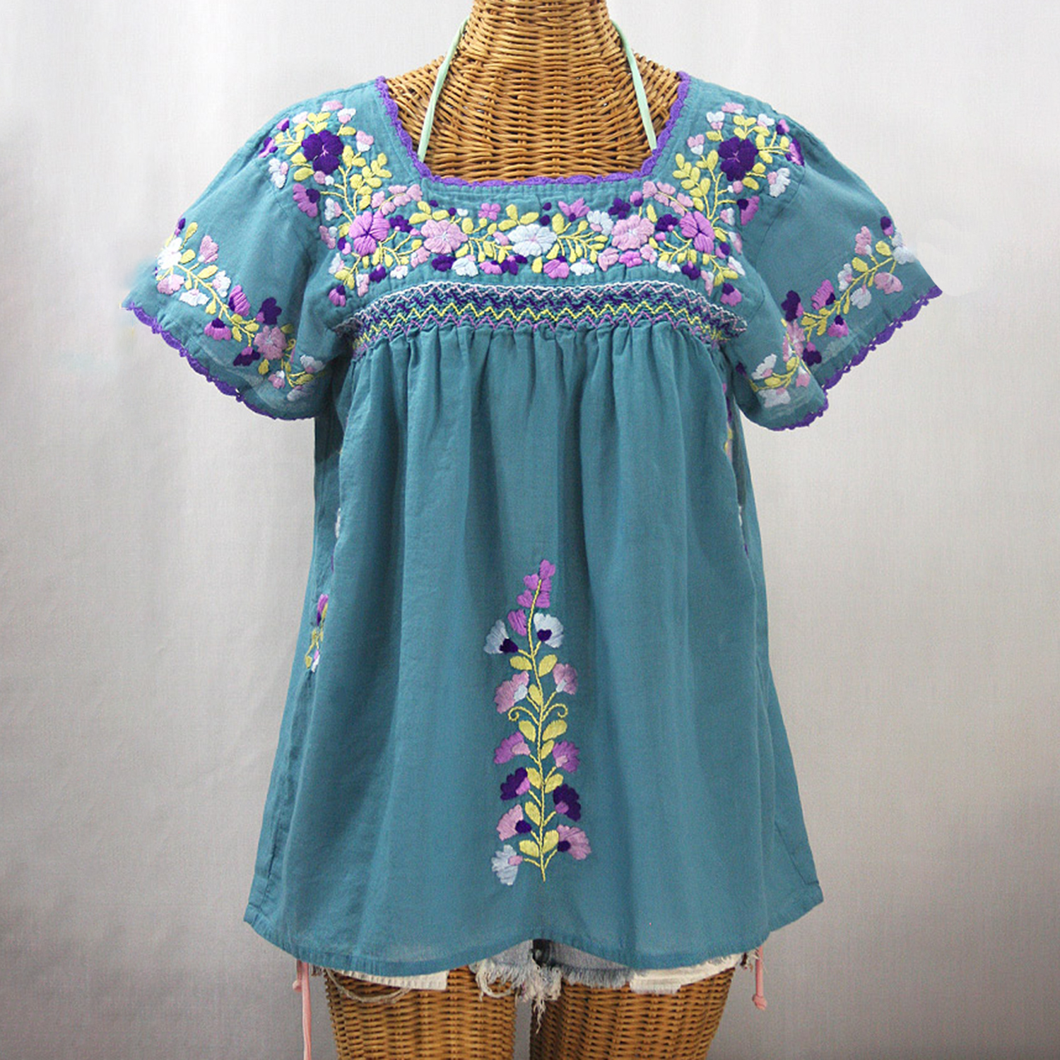 Vintage Ethnic Print Crew Neck Top