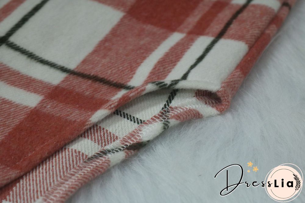 Classic Check Single-breasted Long Woolen Coat