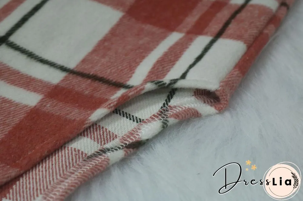 Classic Check Single-breasted Long Woolen Coat