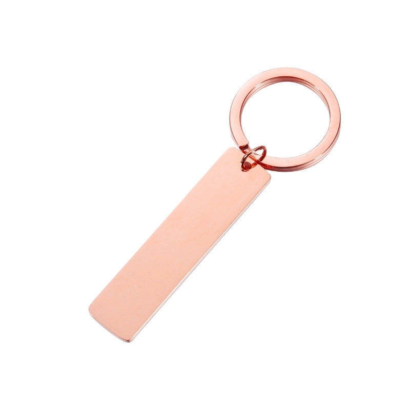 Minimalist Solid Color Stainless Steel Plating None 18K Gold Plated Keychain