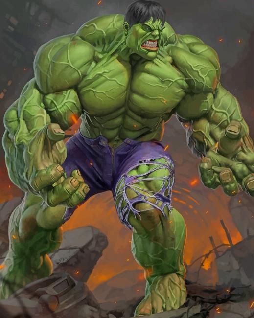 

Super Hero Hulk – Paint By Numbers - 40*50CM, 501 Original
